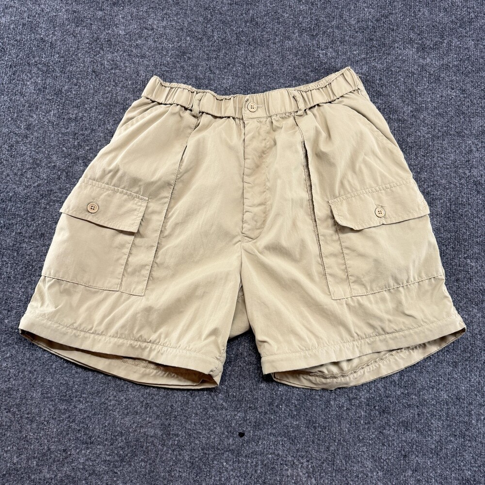 VTG Orvis Zambezi Safari Cargo Shorts Women's 26 Medium Beige Elastic Waist
